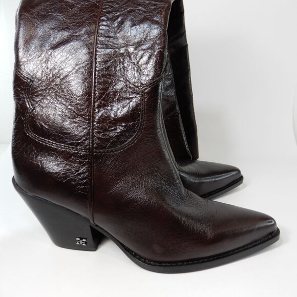 Sam Edelman Julee Over The Knee OTK Boots 6.5 Espresso Brown Leather Western NEW - Picture 7 of 15